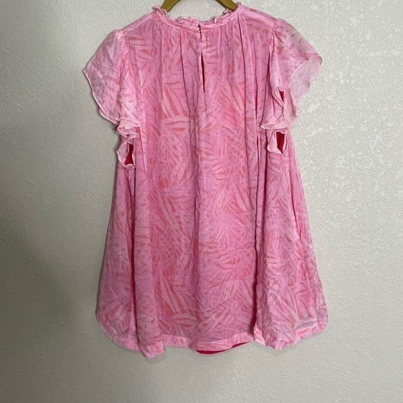 Brooke Wright NWT Pink Ruffle Sleeve Blouse XS/S - Picture 3 of 5